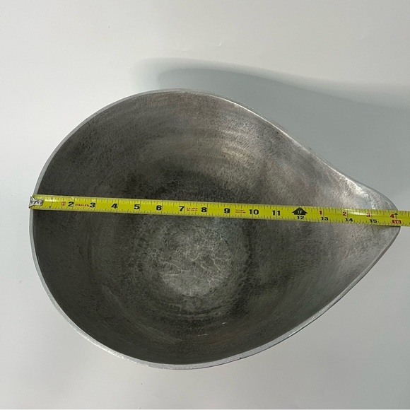 Bruce Cox biomorphic aluminum salad utensils hand made hammered - Picture 4 of 12